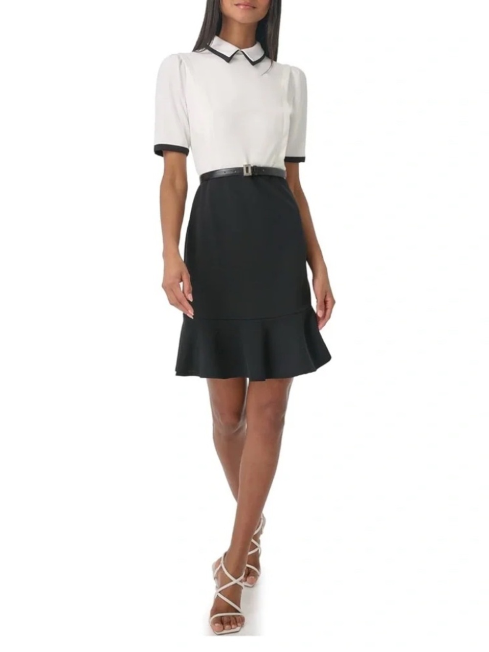 KARL LAGERFELD Belted Color Block  Dress